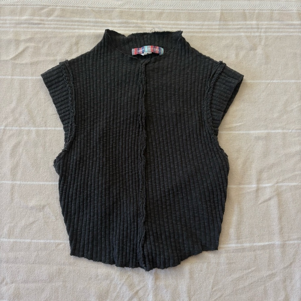 Urban Outfitters Black Ribbed Crop Top